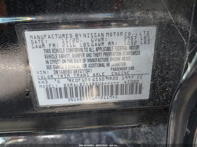 2021 NISSAN SENTRA 3N1AB8BV1MY211941 Photo 8
