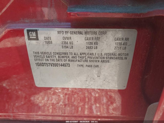 2009 CADILLAC CTS 1G6DT57V390144973 Photo 8