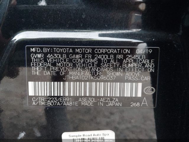 2019 LEXUS IS 300 JTHBA1D21K5096037 Photo 8