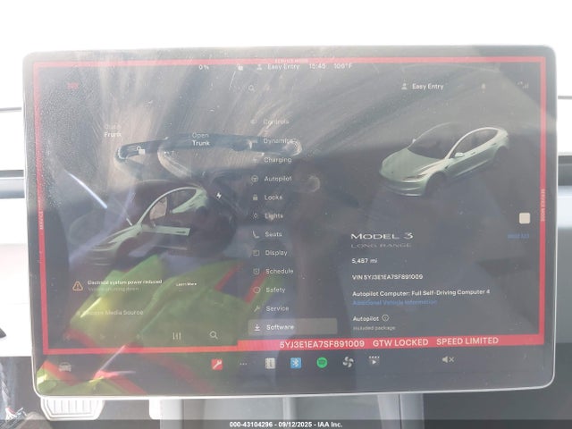 5YJ3E1EA7SF891009 Tesla MODEL 3