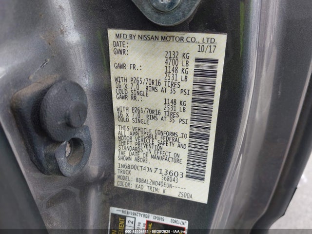 1N6BD0CT4JN713603 Nissan 2018