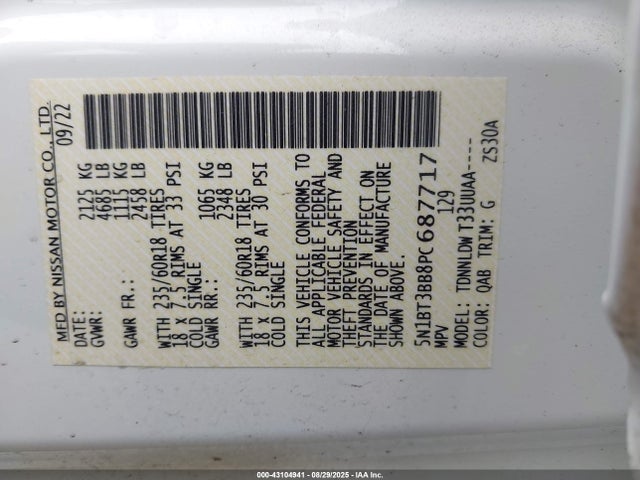 Nissan Rogue 2023 5N1BT3BB8PC687717 Image 9