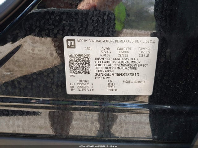 3GNKBJR45NS133813 Chevrolet lsy