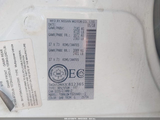 2018 NISSAN ROGUE 5N1AT2MVXJC812365 Photo 8