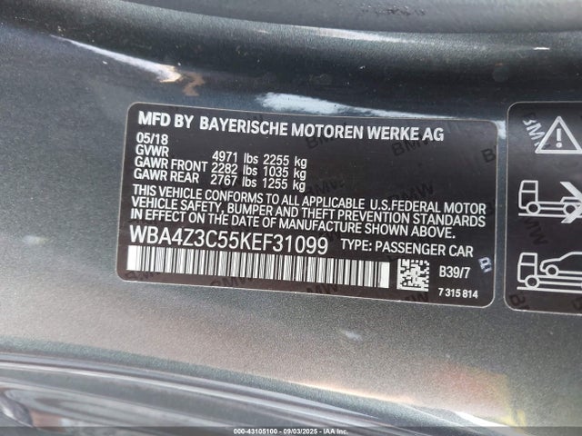 BMW 430I 2019 WBA4Z3C55KEF31099 Image 9
