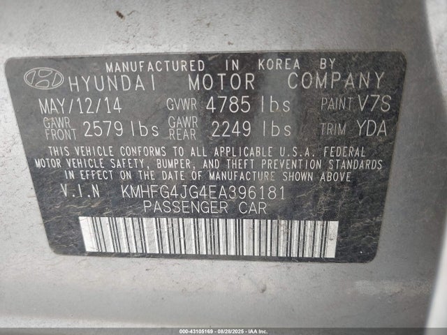 Hyundai gdi lambda -ii 2014 KMHFG4JG4EA396181 Image 9
