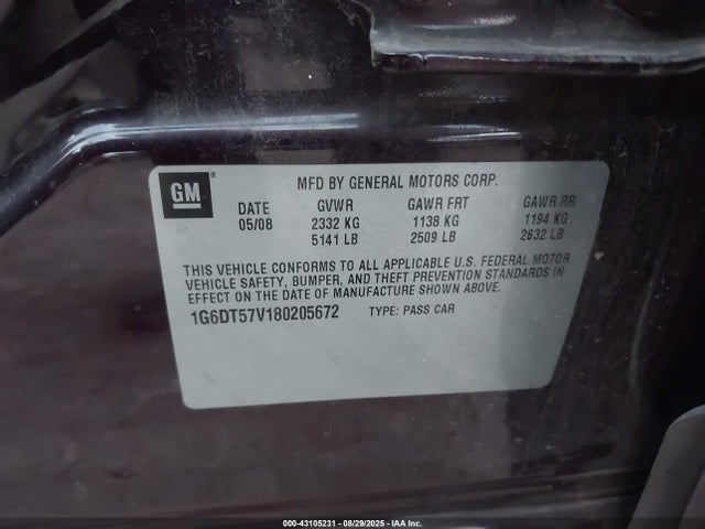 2008 CADILLAC CTS 1G6DT57V180205672 Photo 8