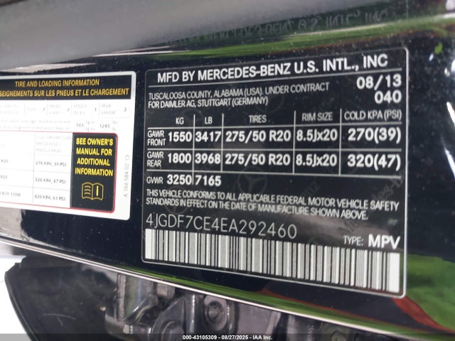 Mercedes-Benz Gl-Class 2014 4JGDF7CE4EA292460 Image 9