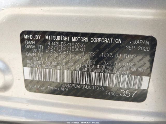 2021 MITSUBISHI OUTLANDER SPORT JA4APUAU0MU001375 Photo 8