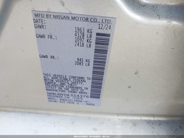 1N4BL4DV3SN354376 Nissan 2025