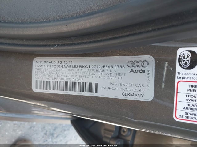 2012 AUDI A6 WAUHGAFC9CN072583 Photo 8