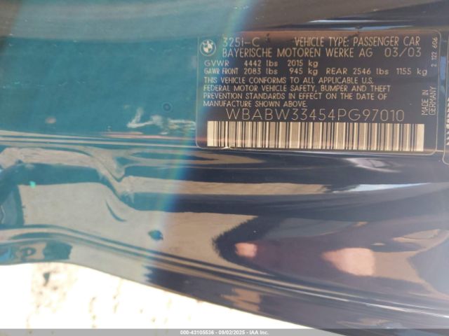 2004 BMW 325CI WBABW33454PG97010 Photo 8