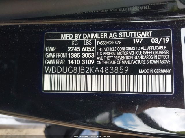 2019 MERCEDES-BENZ AMG S 63 WDDUG8JB2KA483859 Photo 8