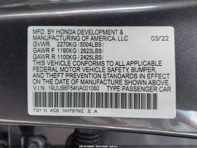 2022 ACURA TLX 19UUB6F54NA001060 Photo 8