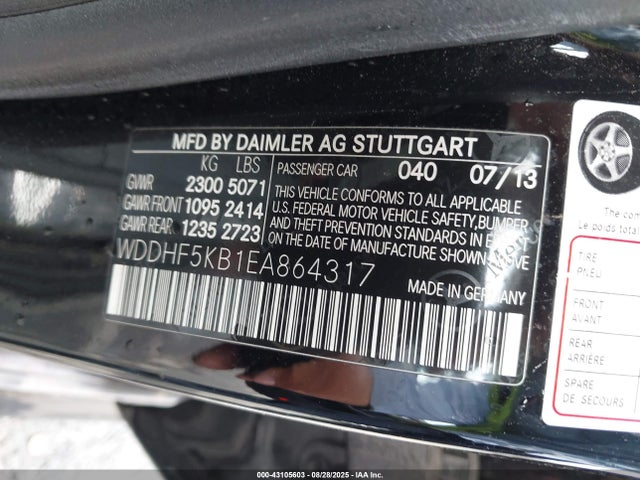 Mercedes-Benz E-Class 2014 WDDHF5KB1EA864317 Image 9