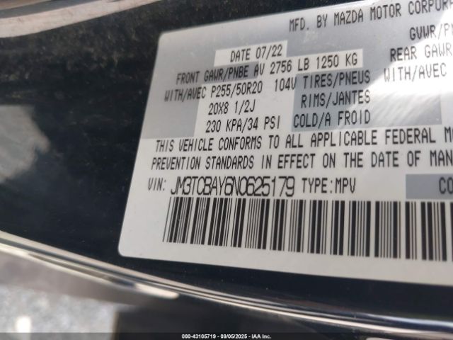 2022 MAZDA CX-9 JM3TCBAY6N0625179 Photo 8