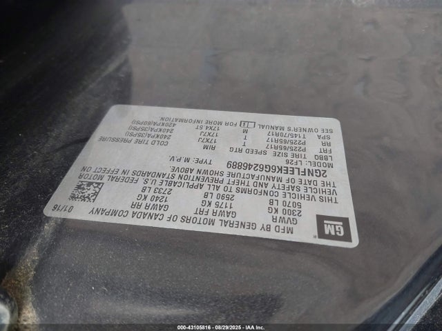Chevrolet lea - e85 max, aluminum 2016 2GNFLEEK6G6246889 Image 9