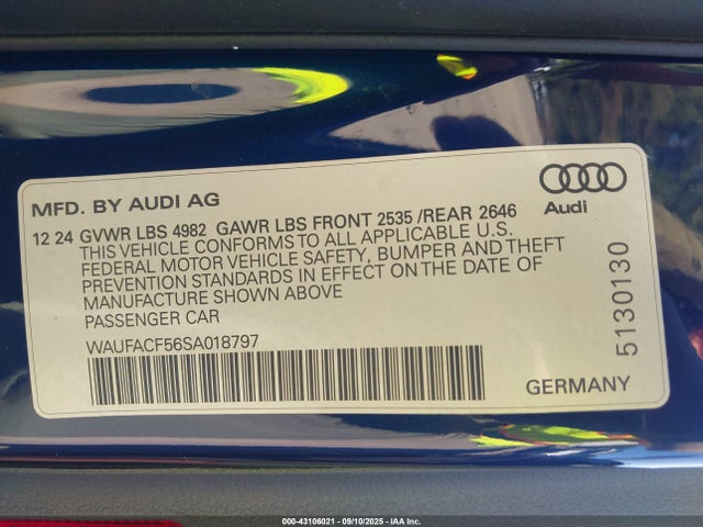 2025 AUDI A5 WAUFACF56SA018797 Photo 8