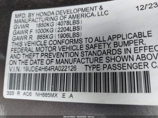 2024 ACURA INTEGRA 19UDE4H64RA022126 Photo 8