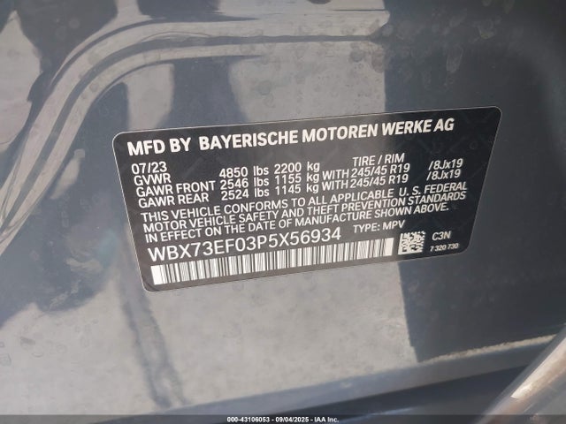 WBX73EF03P5X56934 BMW X1