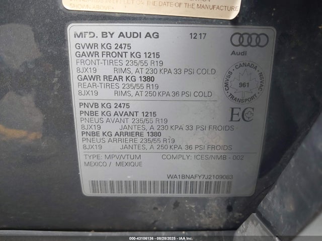 2018 AUDI Q5 WA1BNAFY7J2109083 Photo 8
