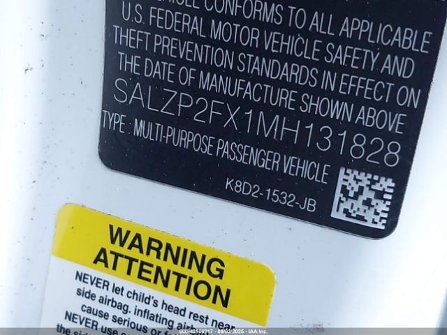 2021 LAND ROVER RANGE ROVER EVOQUE SALZP2FX1MH131828 Photo 8