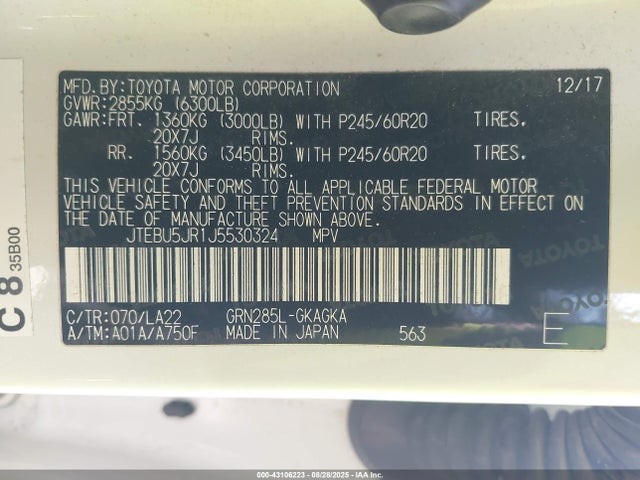 JTEBU5JR1J5530324 Toyota 1gr-fe