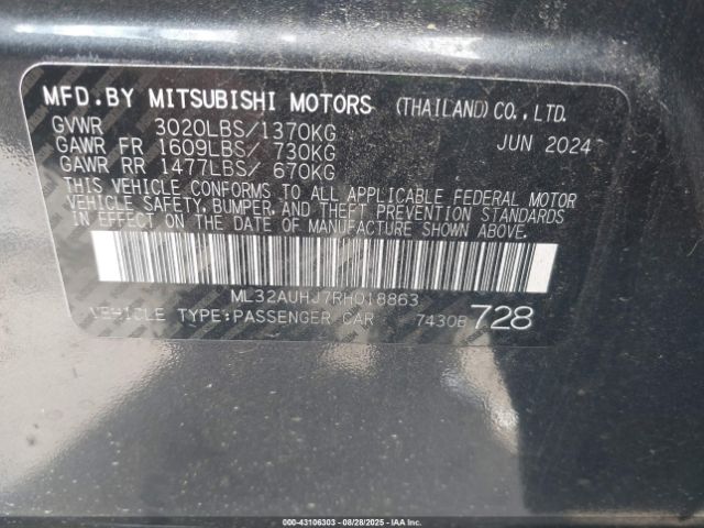 2024 MITSUBISHI MIRAGE ML32AUHJ7RH018863 Photo 8