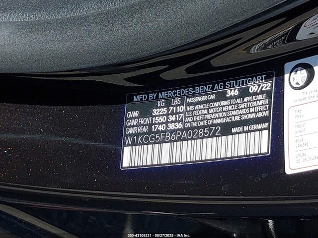 W1KCG5FB6PA028572 Mercedes-Benz ed