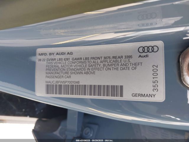 2023 AUDI E-TRON GT WAUCJBFW5P7001046 Photo 8