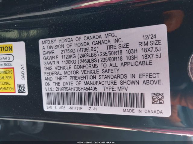 2025 HONDA CR-V 2HKRS4H73SH454405 Photo 8