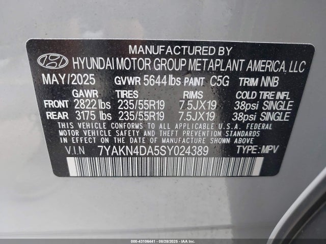 Hyundai 2025 2025 7YAKN4DA5SY024389 Image 9