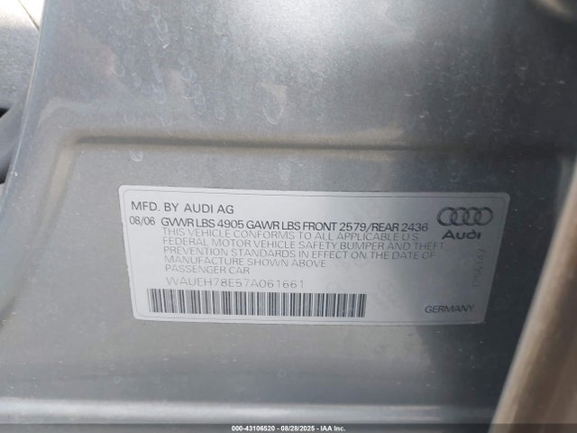 2007 AUDI A4 WAUEH78E57A061661 Photo 8