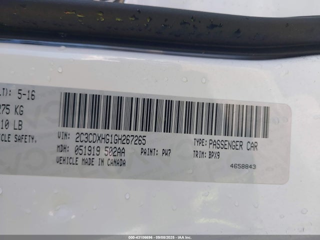 2C3CDXHG1GH267265 Dodge 2016