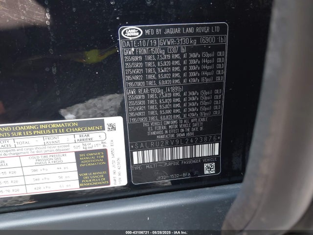 SALRU2RV9L2423876 Land Rover aj126