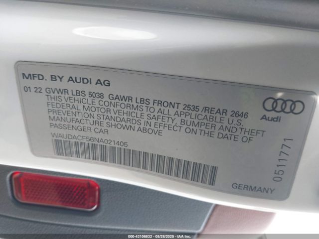 2022 AUDI A5 SPORTBACK WAUDACF56NA021405 Photo 8