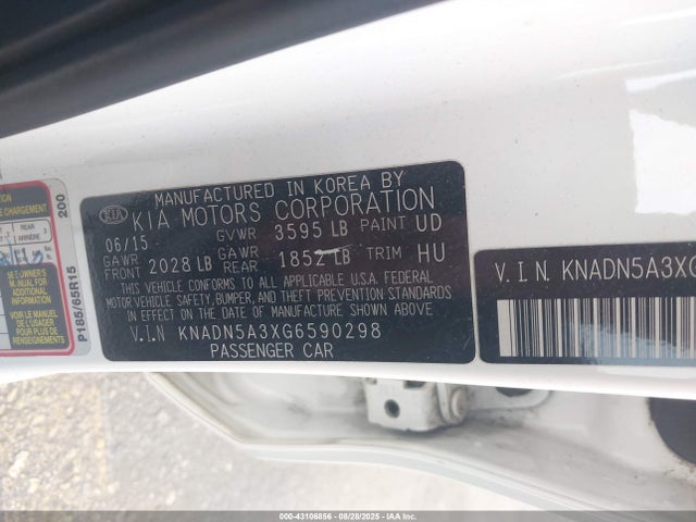 KIA gamma 2016 KNADN5A3XG6590298 Image 9