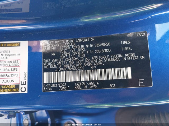 Lexus t24a-fts 2022 JTJKGCEZ8N5003202 Image 9