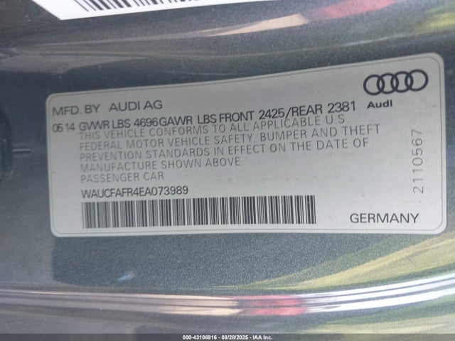 2014 AUDI A5 WAUCFAFR4EA073989 Photo 8