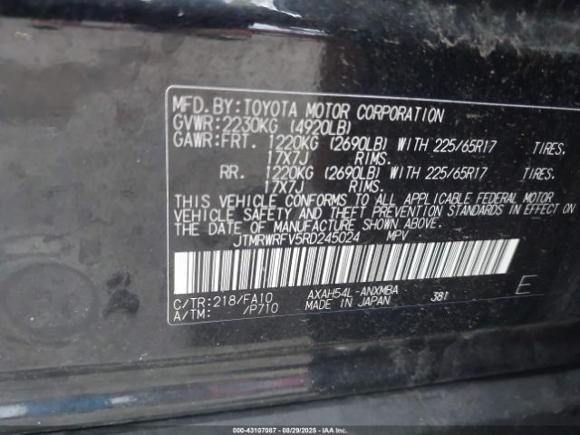 2024 TOYOTA RAV4 HYBRID JTMRWRFV5RD245024 Photo 8