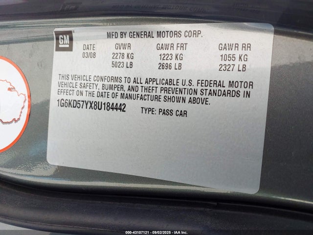 2008 CADILLAC DTS 1G6KD57YX8U184442 Photo 8