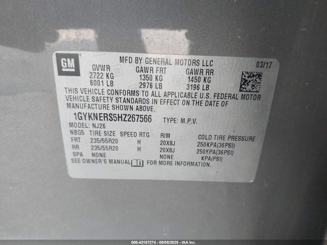 2017 CADILLAC XT5 1GYKNERS5HZ267566 Photo 8