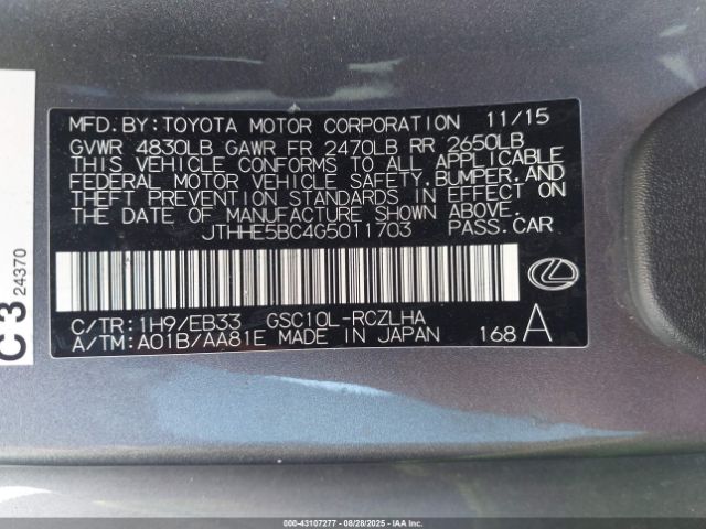 2016 LEXUS RC 350 JTHHE5BC4G5011703 Photo 8