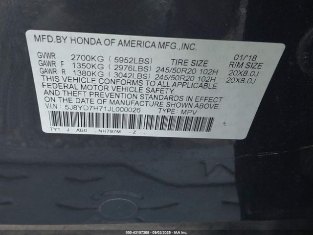 2018 ACURA MDX SPORT HYBRID 5J8YD7H71JL000026 Photo 8
