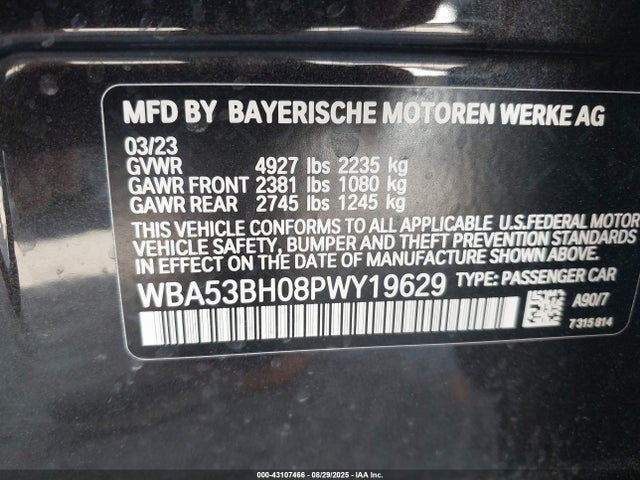 WBA53BH08PWY19629 BMW 530I