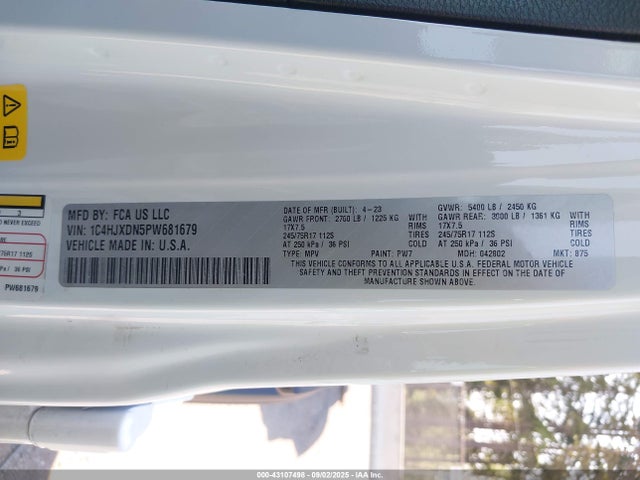 1C4HJXDN5PW681679 Jeep Wrangler