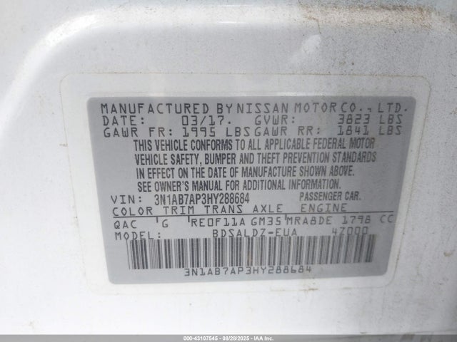 Nissan 2017 2017 3N1AB7AP3HY288684 Image 9