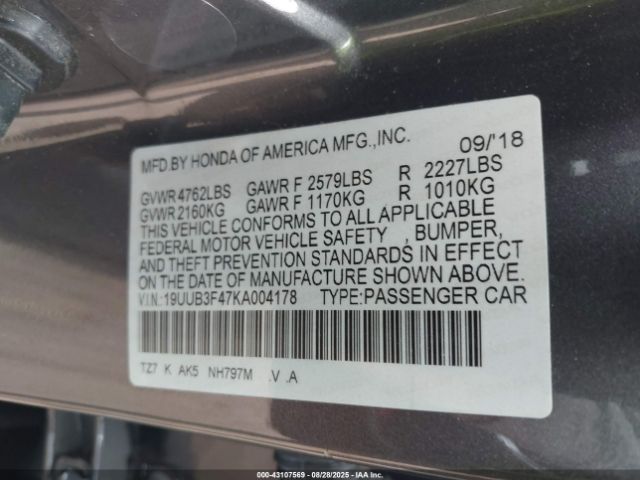 2019 ACURA TLX 19UUB3F47KA004178 Photo 8