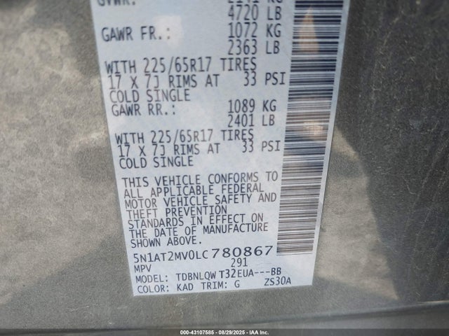 5N1AT2MV0LC780867 Nissan 2020