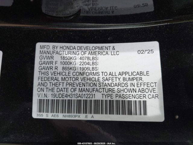 2025 ACURA INTEGRA 19UDE4H31SA012231 Photo 8